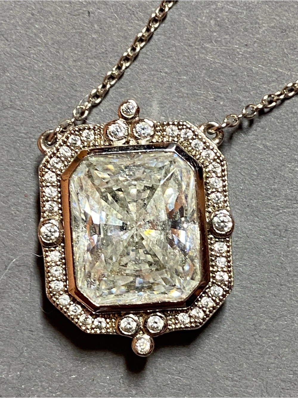 Lafonn sterling silver cubic zirconia art necklace - Picture 5 of 6